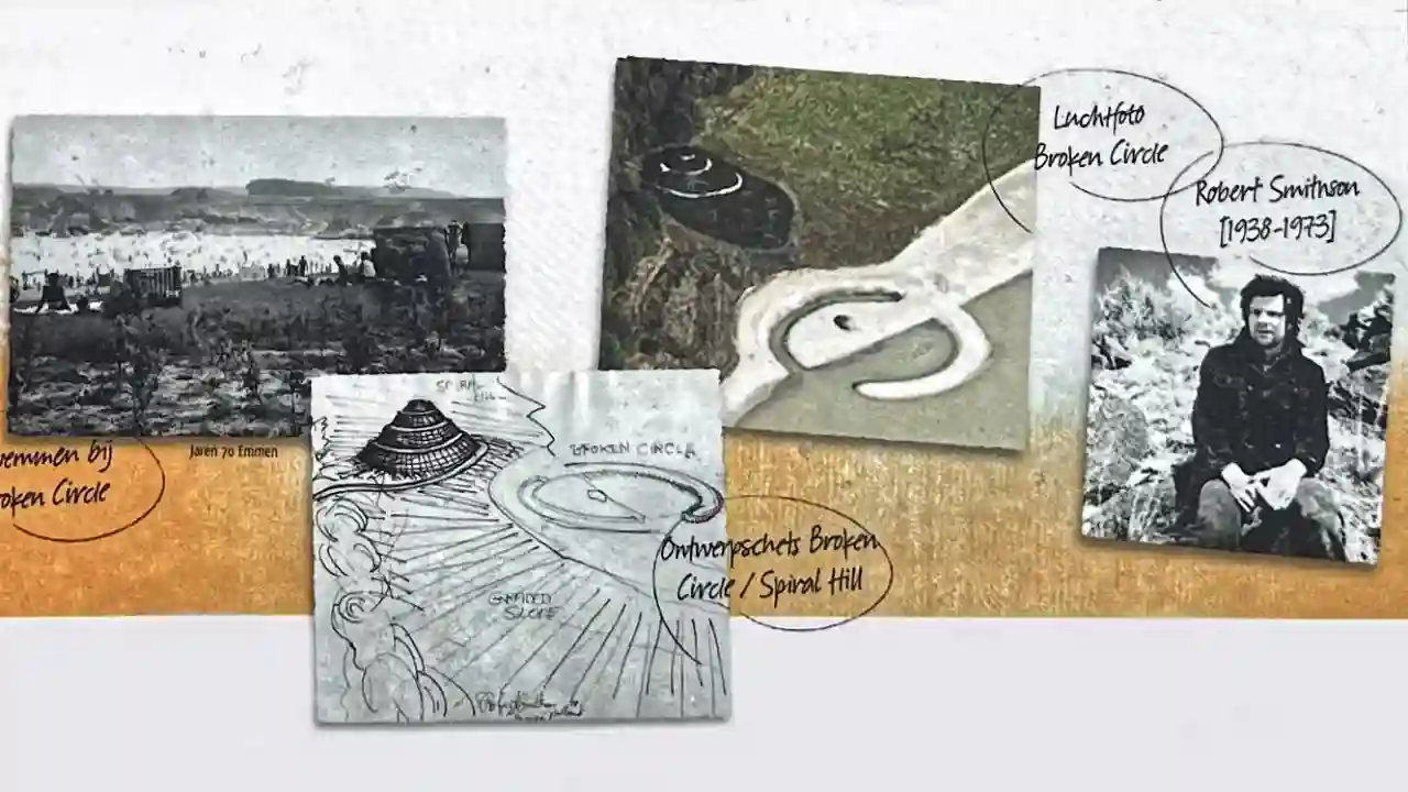 Land art kunstwerk Spiral Hill/ Broken Circle